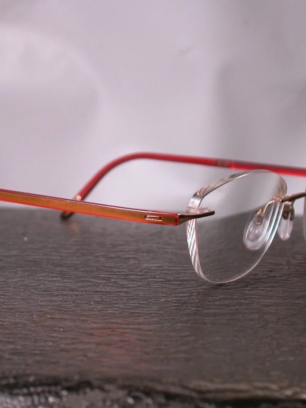 Silhouette Titan Frameless Red and Gold Eyeglasses Made in Austria